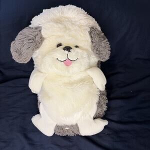 Hideaway Pets Jay at Play Sheepdog Plush Stuffed Toy Folds Up White Gray 13”
